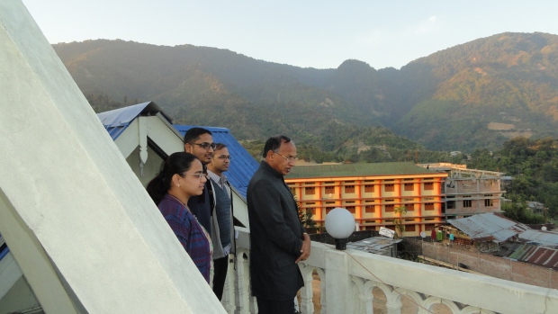 Father Tommy showing us his new project - a new school he was building - in the heart of the capital region. He then urged us to meet the Bishop once before leaving Arunachal.